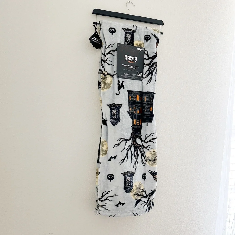 NEW Spooky Hollow Blanket with Haunted House Design